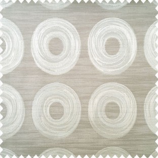 Grey and beige color geometric circles design shapes texture layers with horizontal lines polyester main curtain